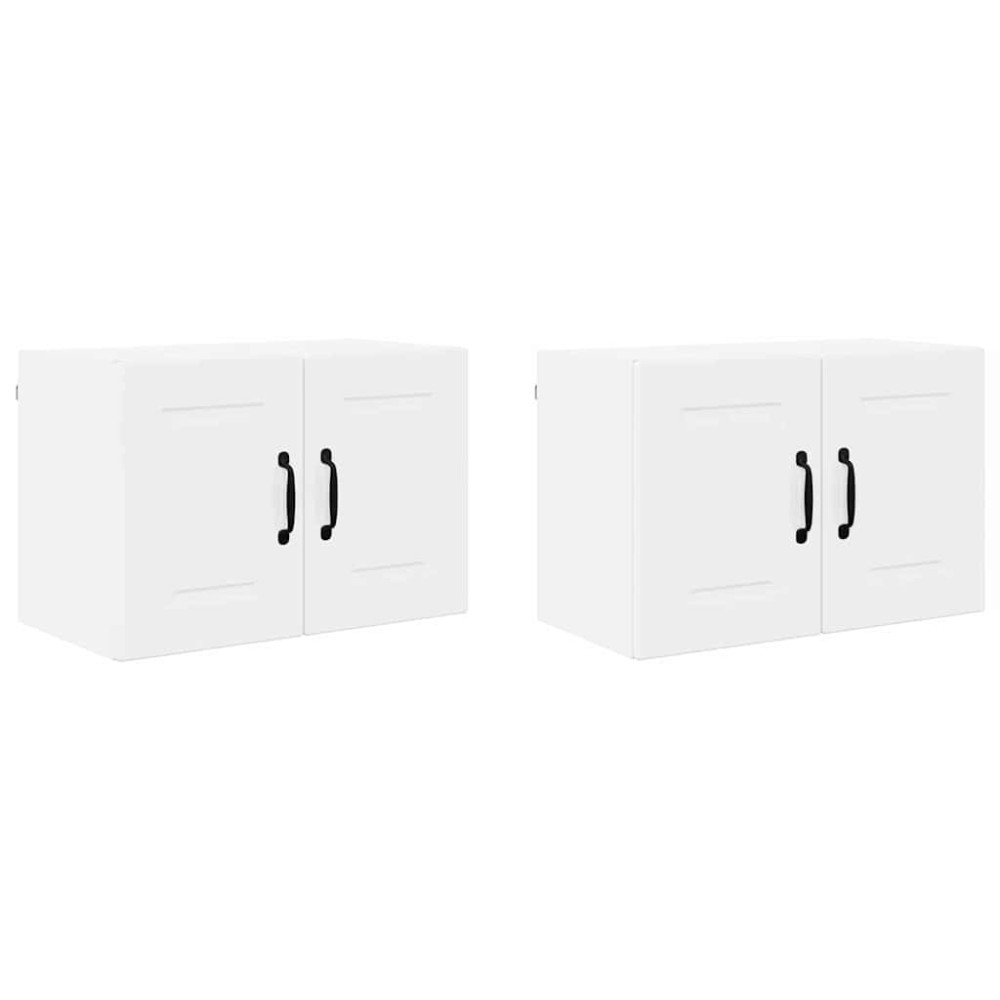 Produktbild för Väggskåp PORTO 2 pcs Högblanka vita 60 x 31 x 40 cm