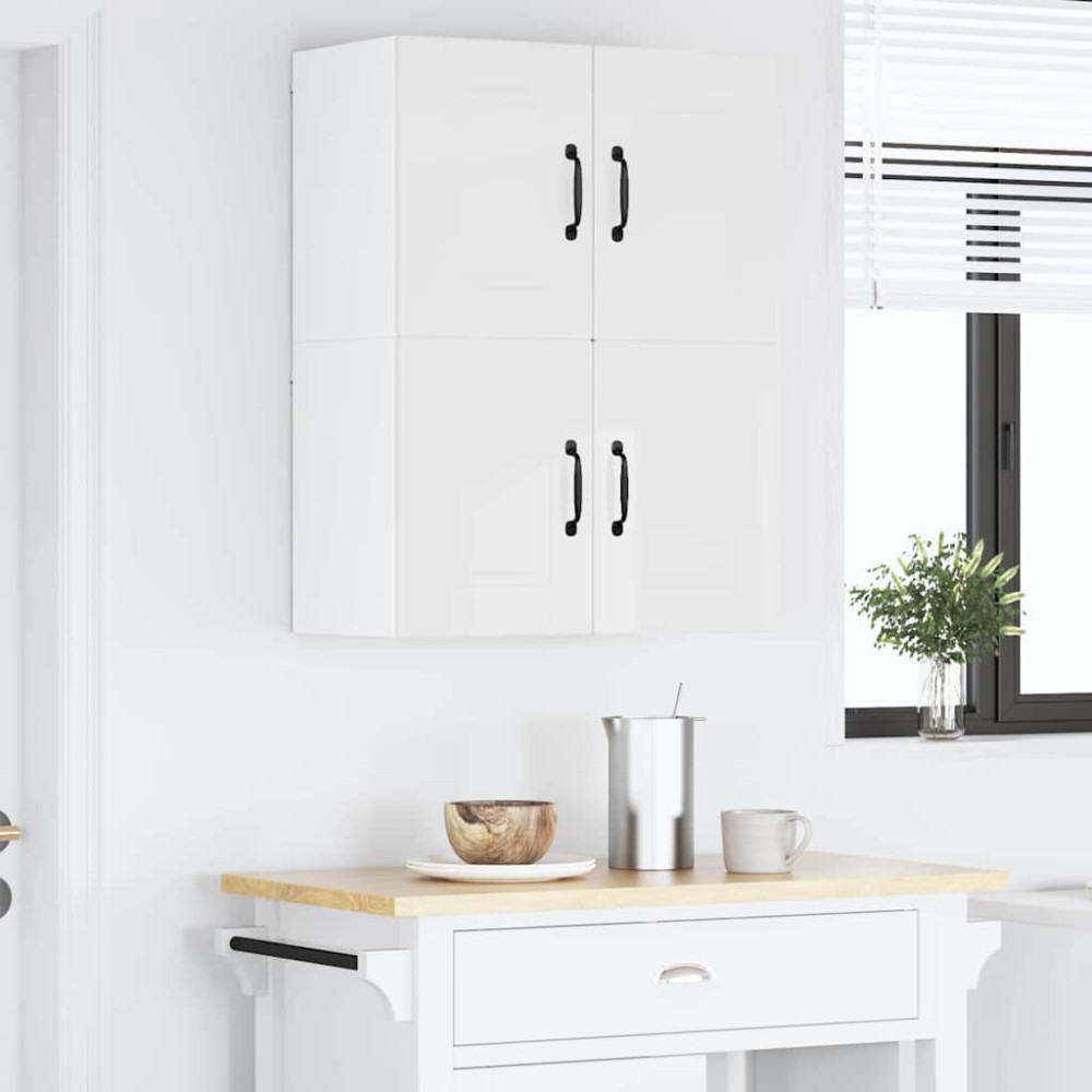 Produktbild för Väggskåp PORTO 2 pcs Högblanka vita 60 x 31 x 40 cm