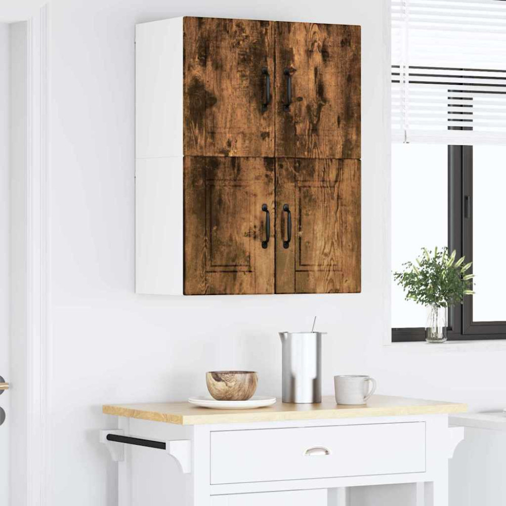 Produktbild för Väggskåp PORTO 2 pcs Rökt ek 60 x 31 x 40 cm Konstruerat trä
