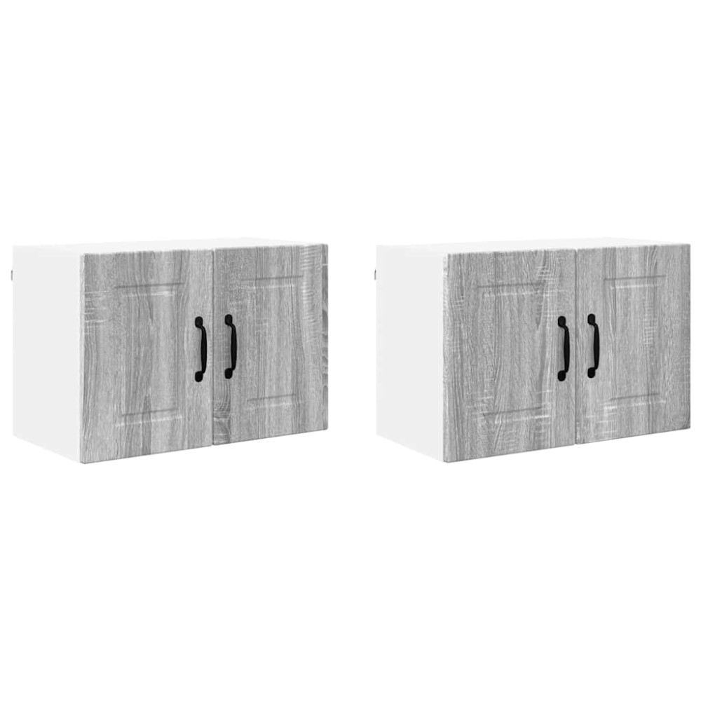 Produktbild för Väggskåp PORTO 2 pcs Grå Sonoma 60 x 31 x 40 cm Konstruerat trä