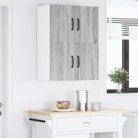 Produktbild för Väggskåp PORTO 2 pcs Grå Sonoma 60 x 31 x 40 cm Konstruerat trä