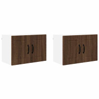 Produktbild för Väggskåp PORTO 2 pcs Brun Ek 60 x 31 x 40 cm Konstruerat trä