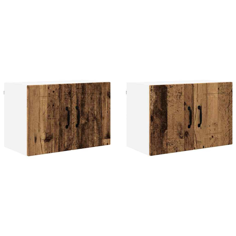 Produktbild för Väggskåp PORTO 2 pcs Gammalt trä 60 x 31 x 40 cm