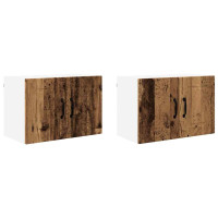 Produktbild för Väggskåp PORTO 2 pcs Gammalt trä 60 x 31 x 40 cm