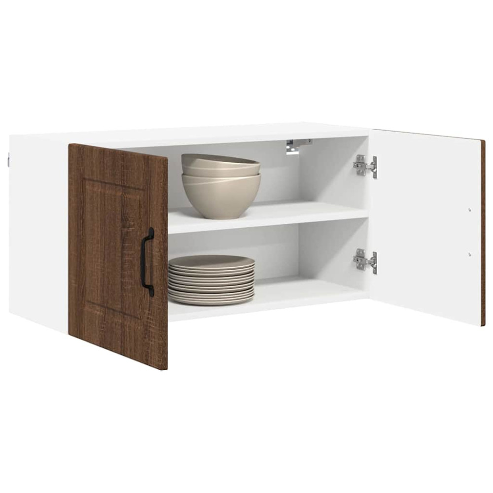 Produktbild för Väggskåp PORTO Brun Ek 80 x 31 x 40 cm Konstruerat trä