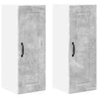 Produktbild för Väggskåp PORTO 2 pcs Betonggrå 30 x 31 x 80 cm Konstruerat trä