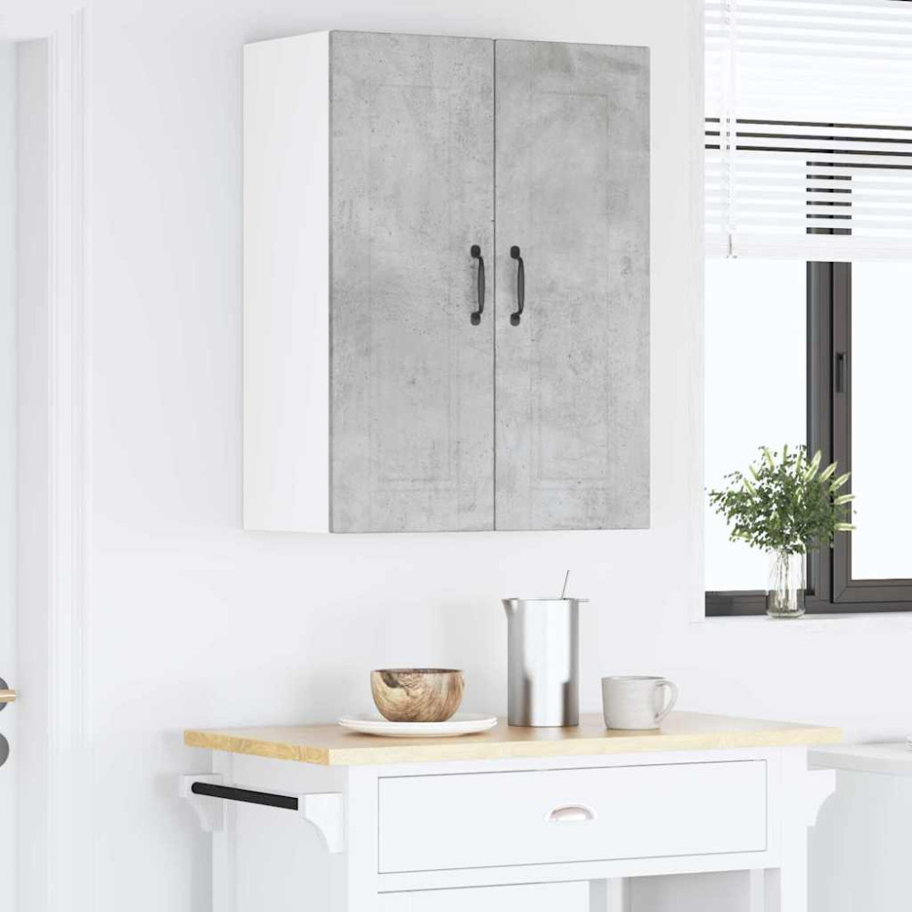 Produktbild för Väggskåp PORTO 2 pcs Betonggrå 30 x 31 x 80 cm Konstruerat trä