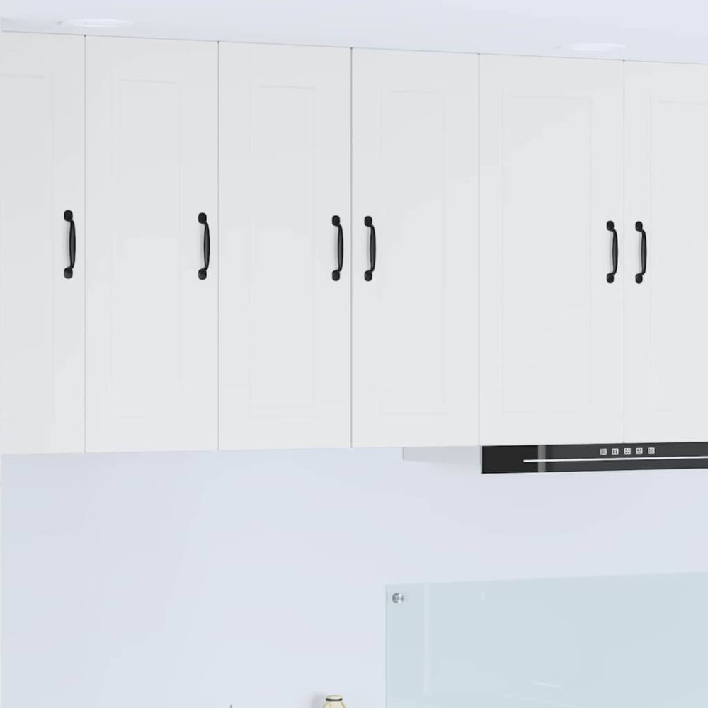 Produktbild för Väggskåp PORTO Högblanka vita 30 x 31 x 80 cm Konstruerat trä