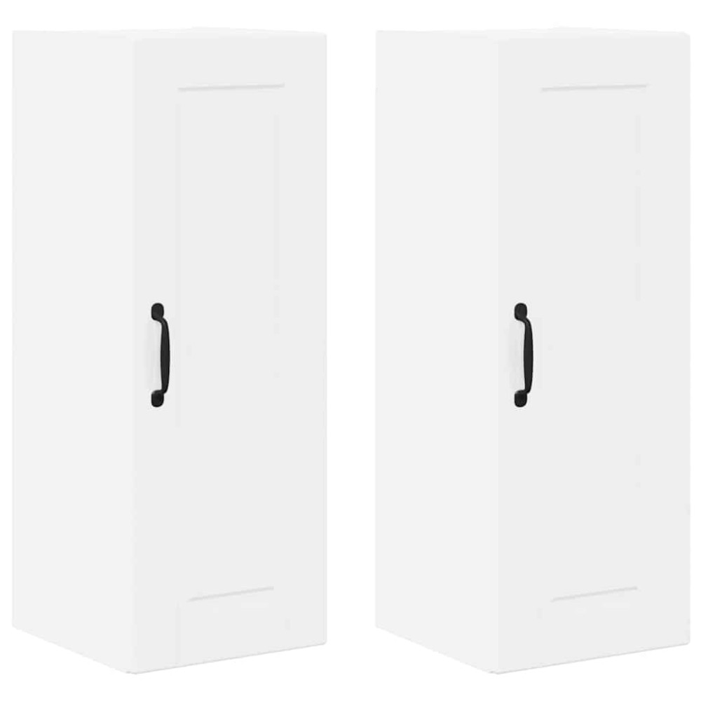 Produktbild för Väggskåp PORTO 2 pcs Högblanka vita 30 x 31 x 80 cm