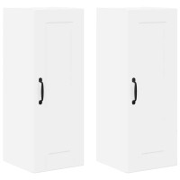 Produktbild för Väggskåp PORTO 2 pcs Högblanka vita 30 x 31 x 80 cm