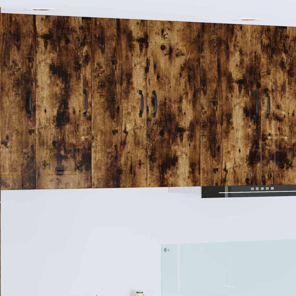 Produktbild för Väggskåp PORTO 2 pcs Rökt ek 30 x 31 x 80 cm Konstruerat trä