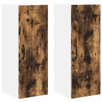 Produktbild för Väggskåp PORTO 2 pcs Rökt ek 30 x 31 x 80 cm Konstruerat trä