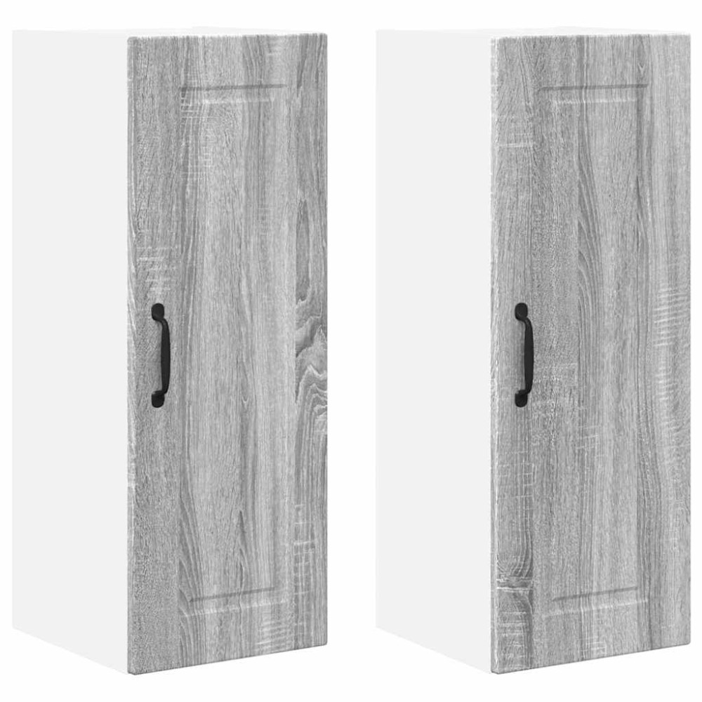 Produktbild för Väggskåp PORTO 2 pcs Grå Sonoma 30 x 31 x 80 cm Konstruerat trä