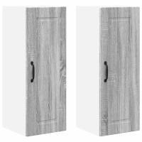 Produktbild för Väggskåp PORTO 2 pcs Grå Sonoma 30 x 31 x 80 cm Konstruerat trä
