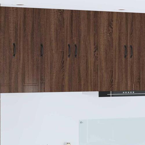 vidaXL Väggskåp PORTO 2 pcs Brun Ek 30 x 31 x 80 cm Konstruerat trä
