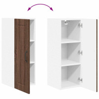 Produktbild för Väggskåp PORTO 2 pcs Brun Ek 30 x 31 x 80 cm Konstruerat trä