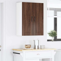 Produktbild för Väggskåp PORTO 2 pcs Brun Ek 30 x 31 x 80 cm Konstruerat trä