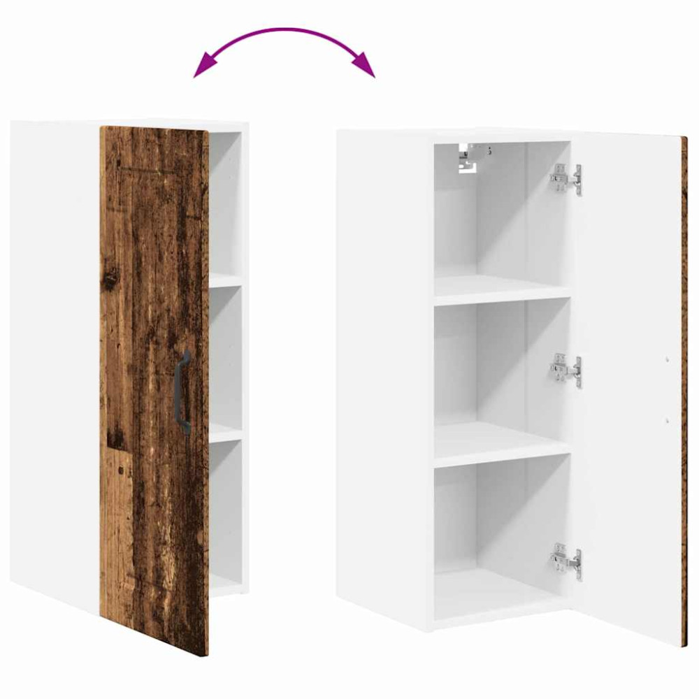 Produktbild för Väggskåp PORTO 2 pcs Gammalt trä 30 x 31 x 80 cm