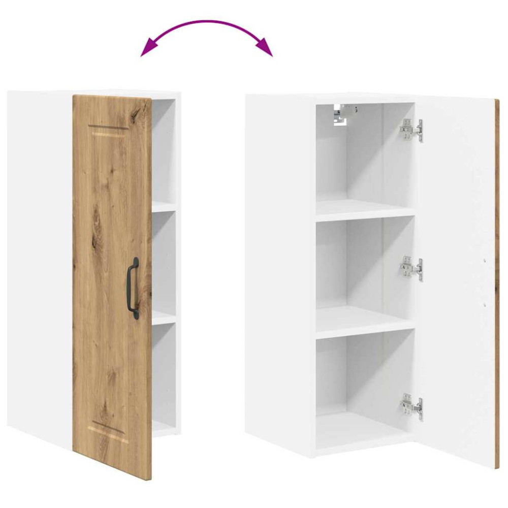 Produktbild för Väggskåp PORTO Artisan Ek 30 x 31 x 80 cm Konstruerat trä