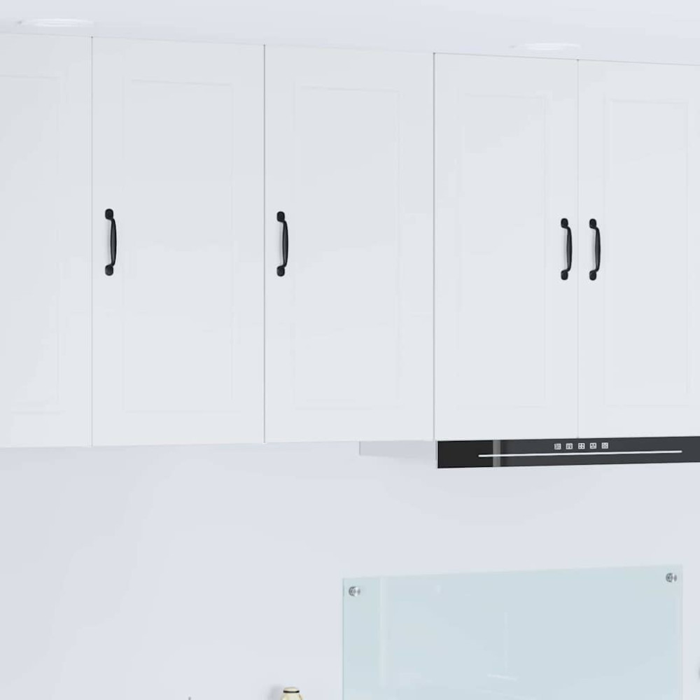 Produktbild för Väggskåp PORTO Högblanka vita 40 x 31 x 80 cm Konstruerat trä