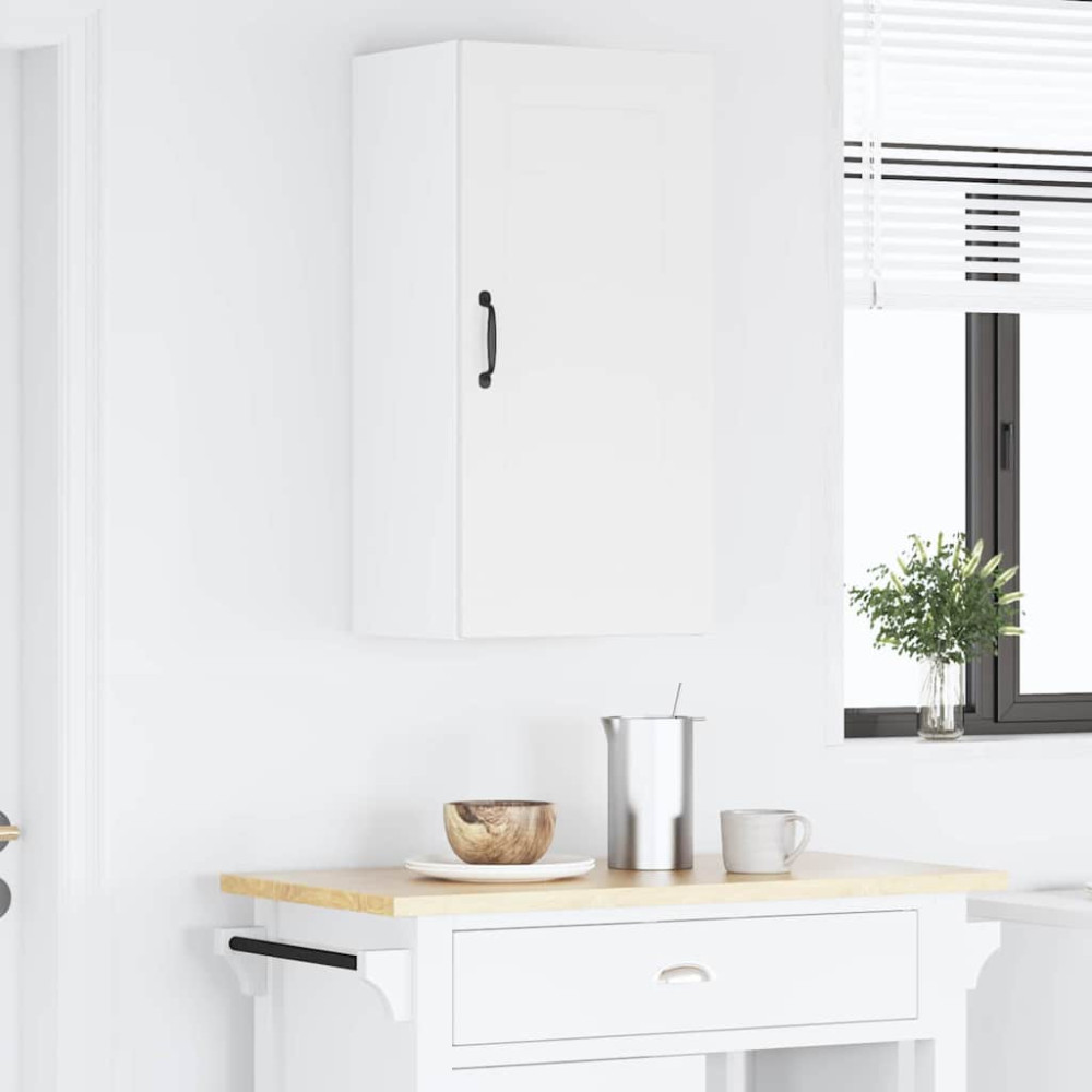 Produktbild för Väggskåp PORTO Högblanka vita 40 x 31 x 80 cm Konstruerat trä