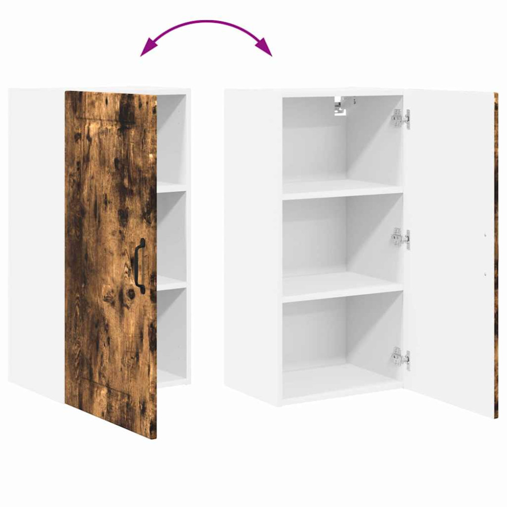 Produktbild för Väggskåp PORTO Rökt ek 40 x 31 x 80 cm Konstruerat trä