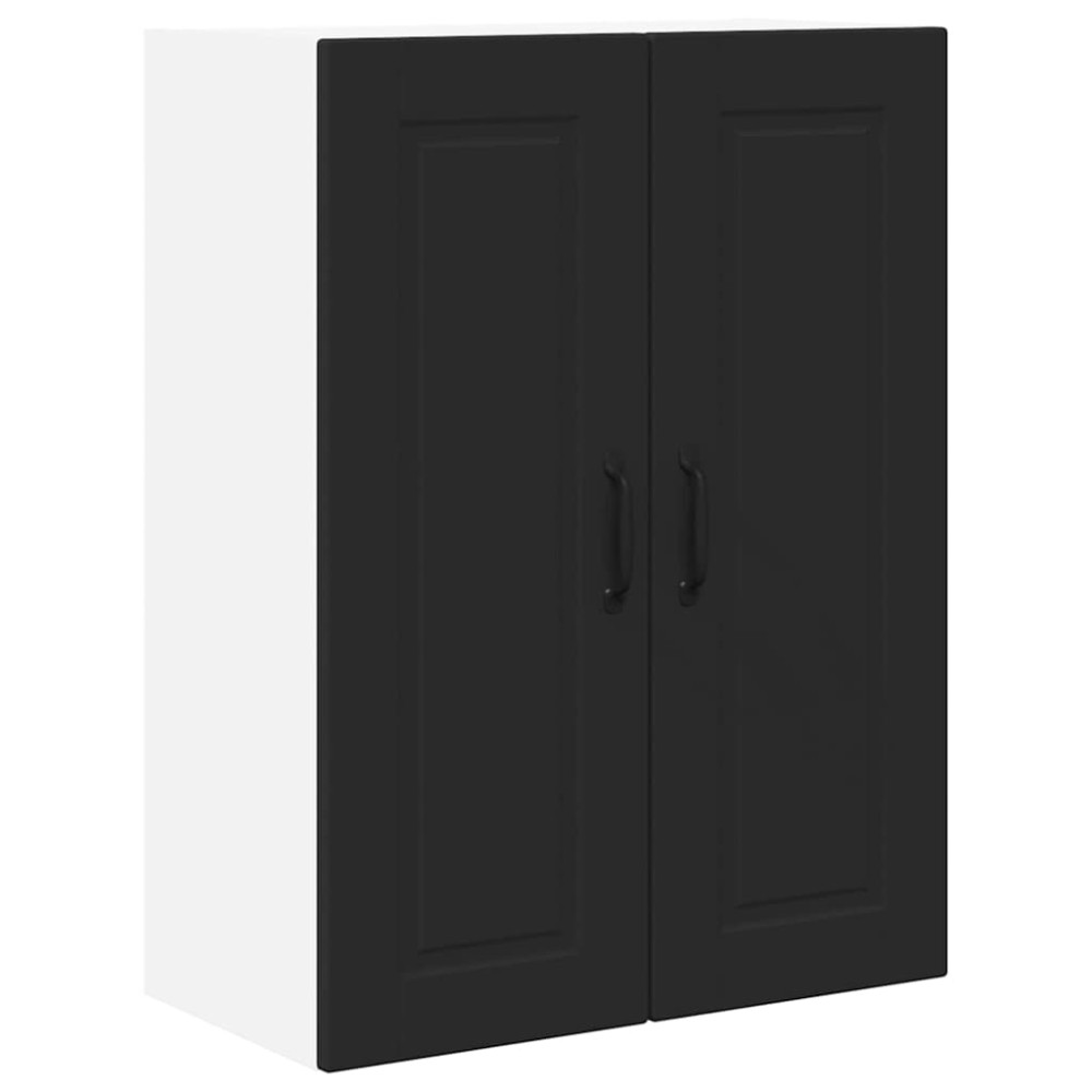 Produktbild för Väggskåp PORTO Svart 60 x 31 x 80 cm Konstruerat trä