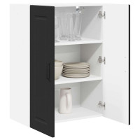 Produktbild för Väggskåp PORTO Svart 60 x 31 x 80 cm Konstruerat trä