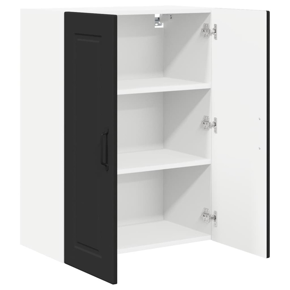 Produktbild för Väggskåp PORTO Svart 60 x 31 x 80 cm Konstruerat trä