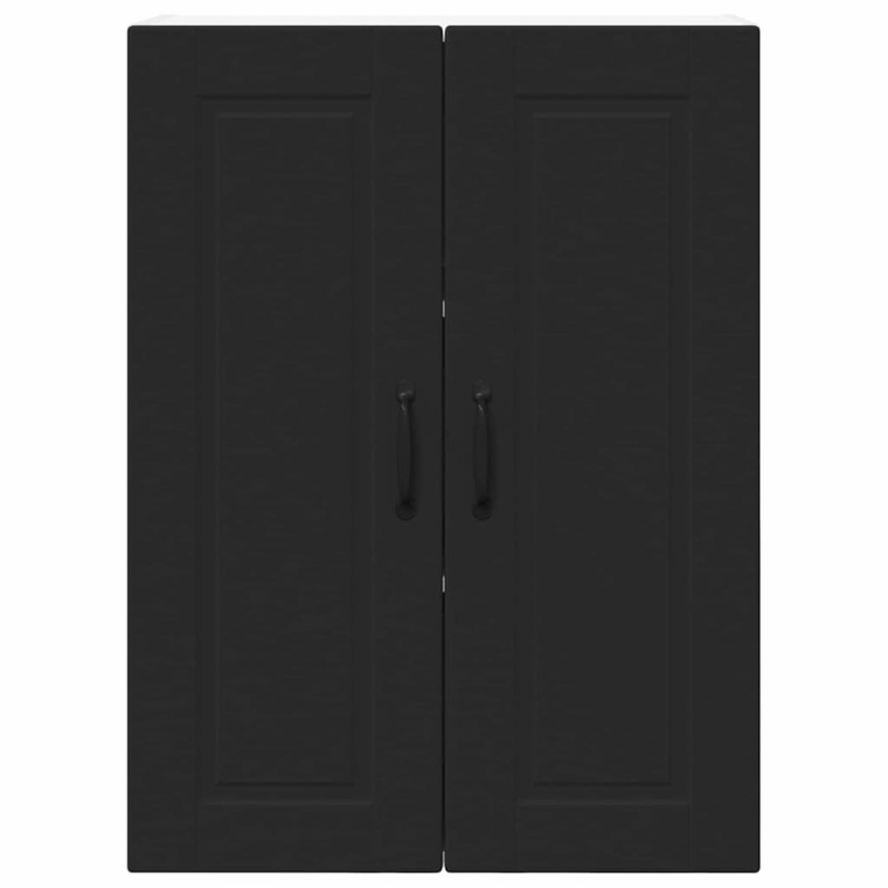 Produktbild för Väggskåp PORTO Svart 60 x 31 x 80 cm Konstruerat trä