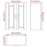 Produktbild för Väggskåp PORTO Betonggrå 60 x 31 x 80 cm Konstruerat trä