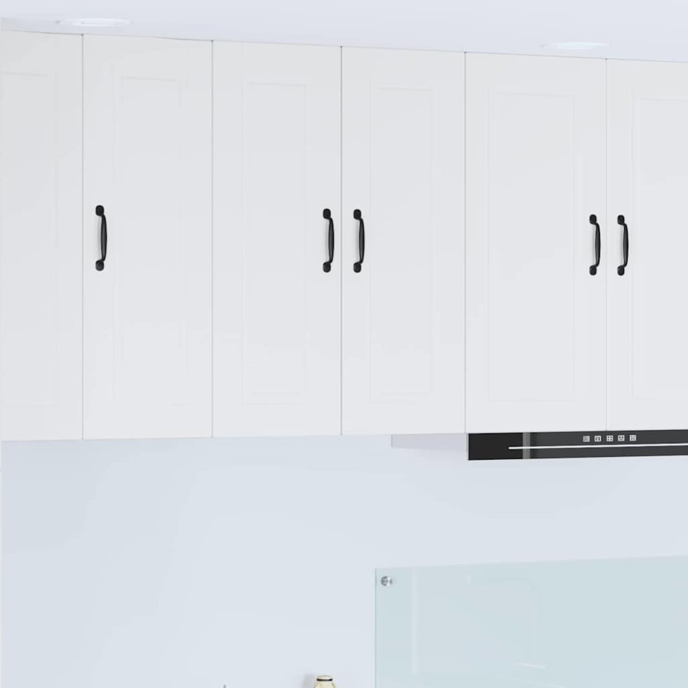 Produktbild för Väggskåp PORTO Högblanka vita 60 x 31 x 80 cm Konstruerat trä