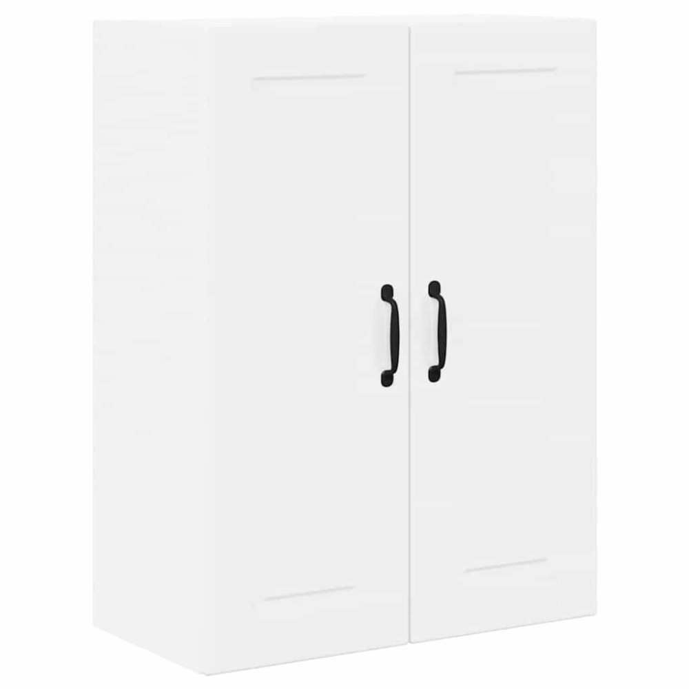 Produktbild för Väggskåp PORTO Högblanka vita 60 x 31 x 80 cm Konstruerat trä