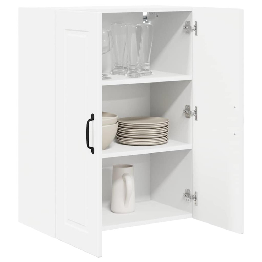 Produktbild för Väggskåp PORTO Högblanka vita 60 x 31 x 80 cm Konstruerat trä