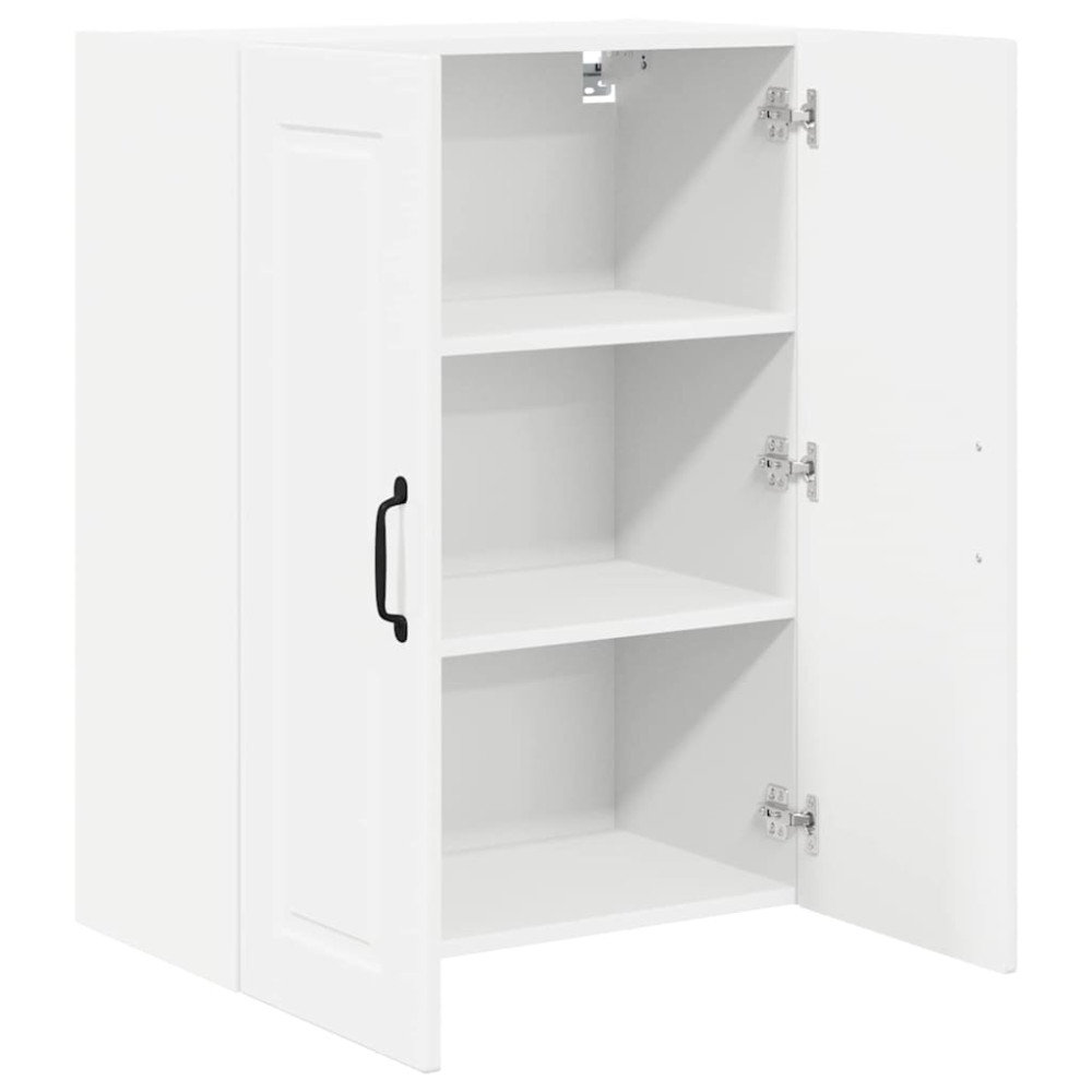 Produktbild för Väggskåp PORTO Högblanka vita 60 x 31 x 80 cm Konstruerat trä