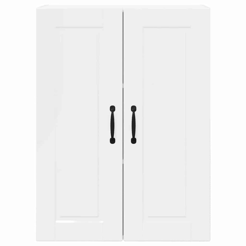 Produktbild för Väggskåp PORTO Högblanka vita 60 x 31 x 80 cm Konstruerat trä