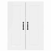 Produktbild för Väggskåp PORTO Högblanka vita 60 x 31 x 80 cm Konstruerat trä