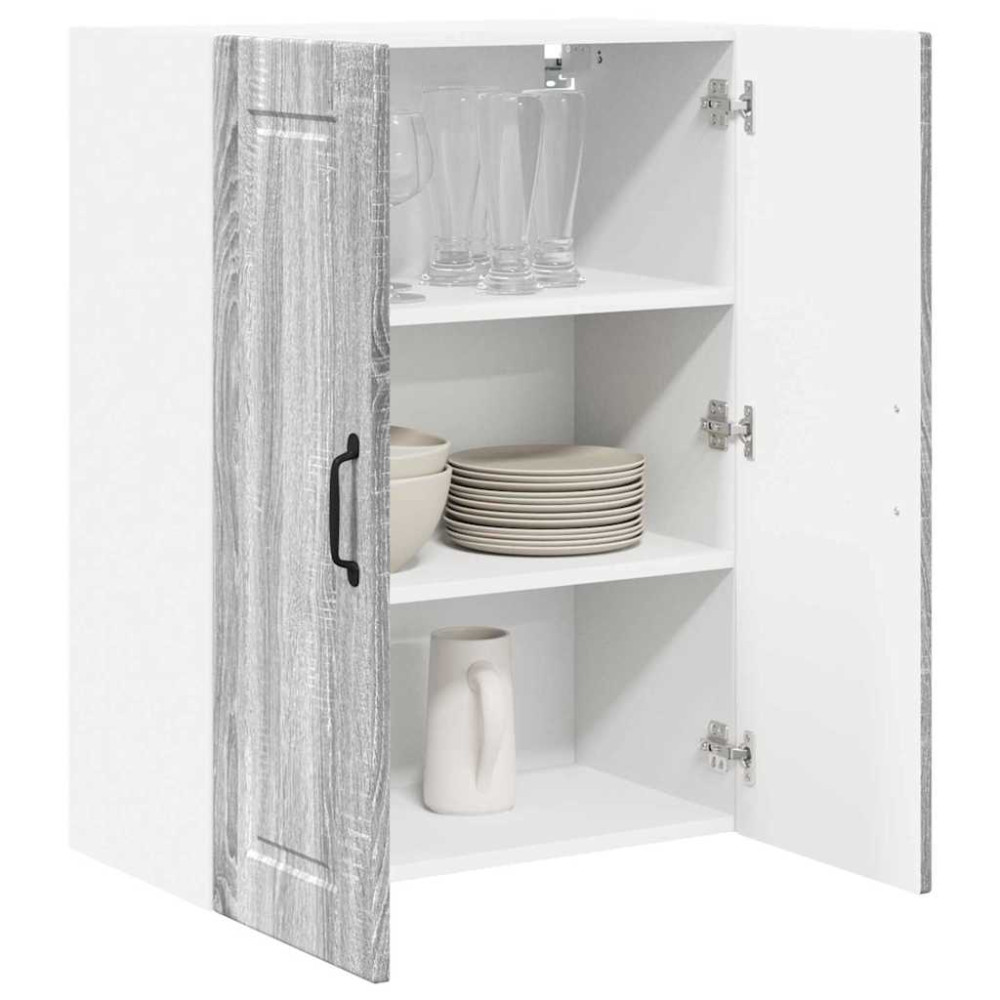 Produktbild för Väggskåp PORTO Grå Sonoma 60 x 31 x 80 cm Konstruerat trä