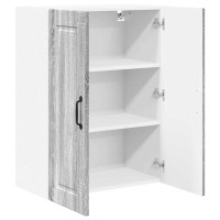 Produktbild för Väggskåp PORTO Grå Sonoma 60 x 31 x 80 cm Konstruerat trä