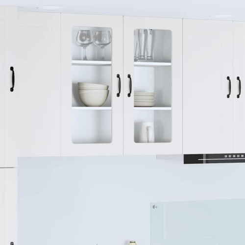 vidaXL Väggglasförråd PORTO Vit 80 x 31 x 80 cm Konstruerat trä