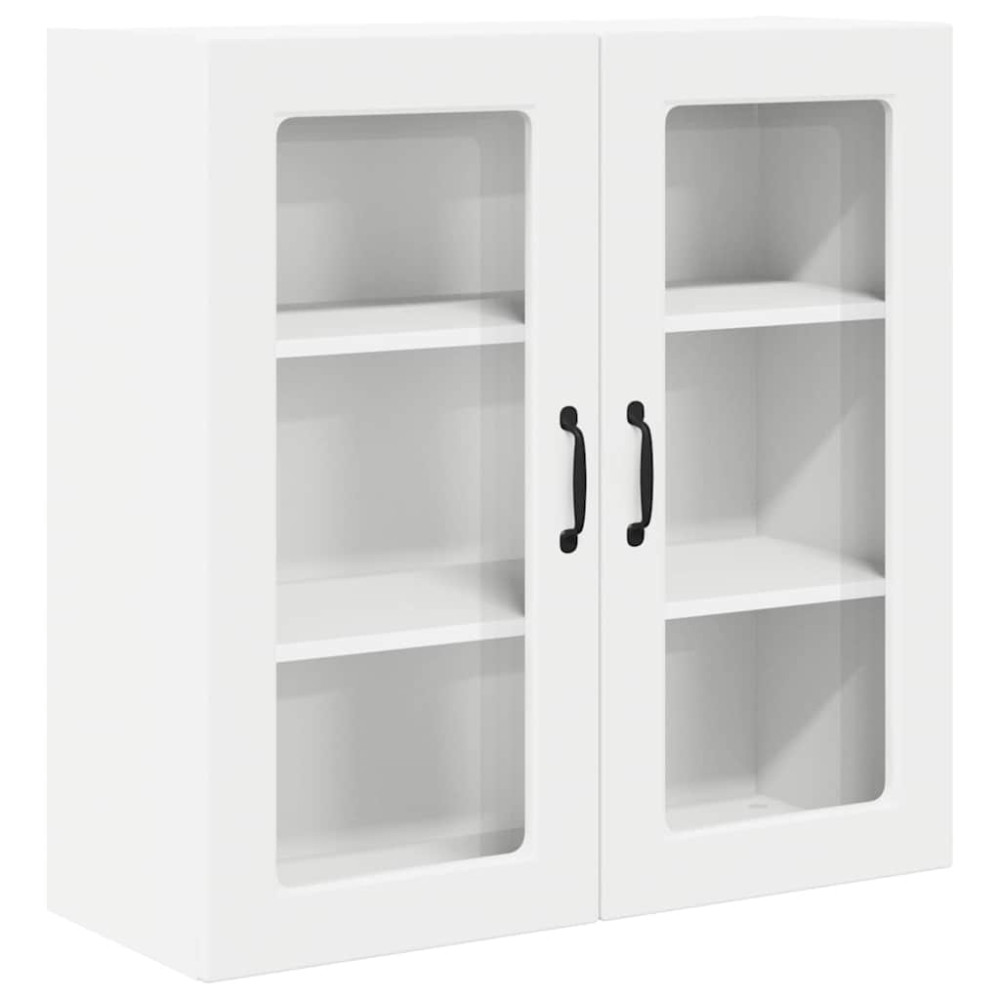 Produktbild för Väggglasförråd PORTO Vit 80 x 31 x 80 cm Konstruerat trä