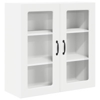 Produktbild för Väggglasförråd PORTO Vit 80 x 31 x 80 cm Konstruerat trä