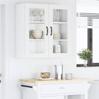 Produktbild för Väggglasförråd PORTO Vit 80 x 31 x 80 cm Konstruerat trä