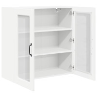 Produktbild för Väggglasförråd PORTO Vit 80 x 31 x 80 cm Konstruerat trä