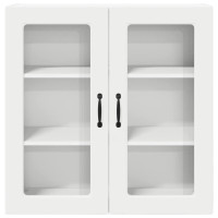 Produktbild för Väggglasförråd PORTO Vit 80 x 31 x 80 cm Konstruerat trä