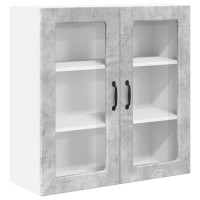 Produktbild för Väggglasförråd PORTO Betonggrå 80 x 31 x 80 cm Konstruerat trä
