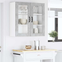 Produktbild för Väggglasförråd PORTO Betonggrå 80 x 31 x 80 cm Konstruerat trä