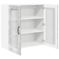 Produktbild för Väggglasförråd PORTO Betonggrå 80 x 31 x 80 cm Konstruerat trä