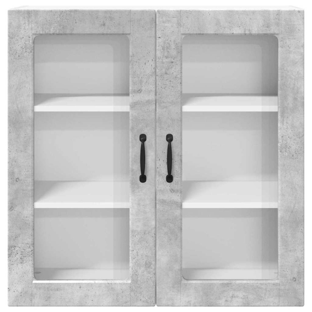 Produktbild för Väggglasförråd PORTO Betonggrå 80 x 31 x 80 cm Konstruerat trä