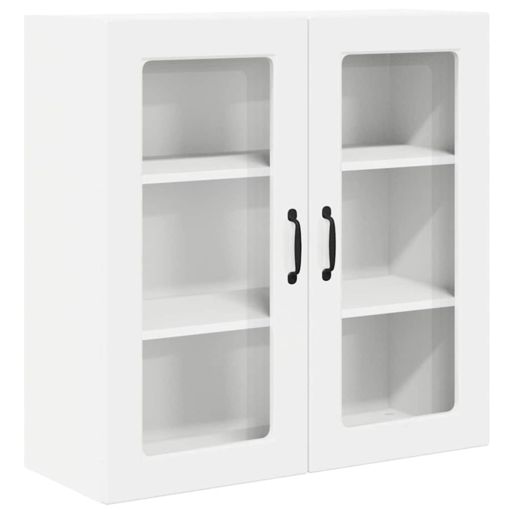 Produktbild för Väggglasförråd PORTO Högblanka vita 80 x 31 x 80 cm